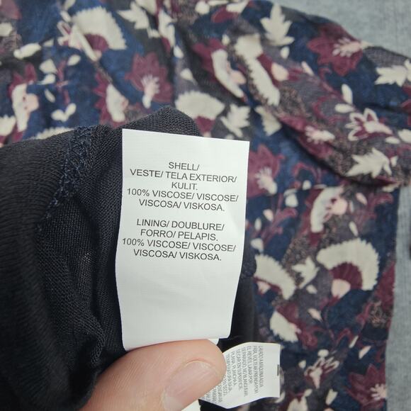 Lucky Brand Shirt Womens 2X Floral Boho Peasant Lined Layered Keyhole Western - Picture 6 of 7